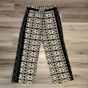 Soft Surroundings Yellow Boho Art Print patchwork Wide Leg Pants –